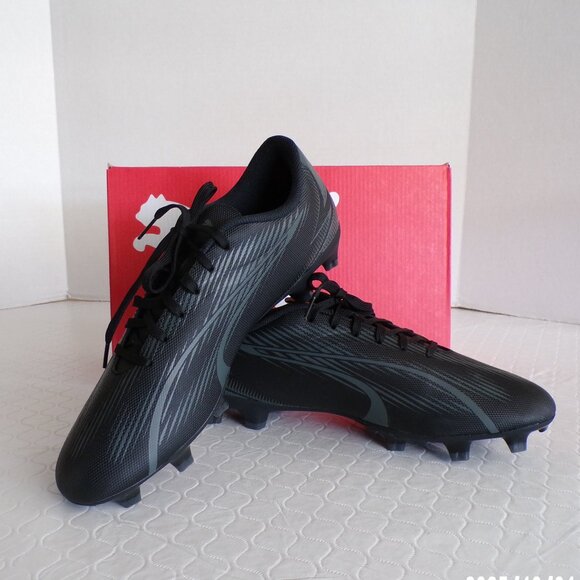 PUMA MEN'S BRAND NEW ULTRA PLAY FIRM GROUND FG BLACK AND ROSE SOCCER CLEATS - Picture 3 of 15